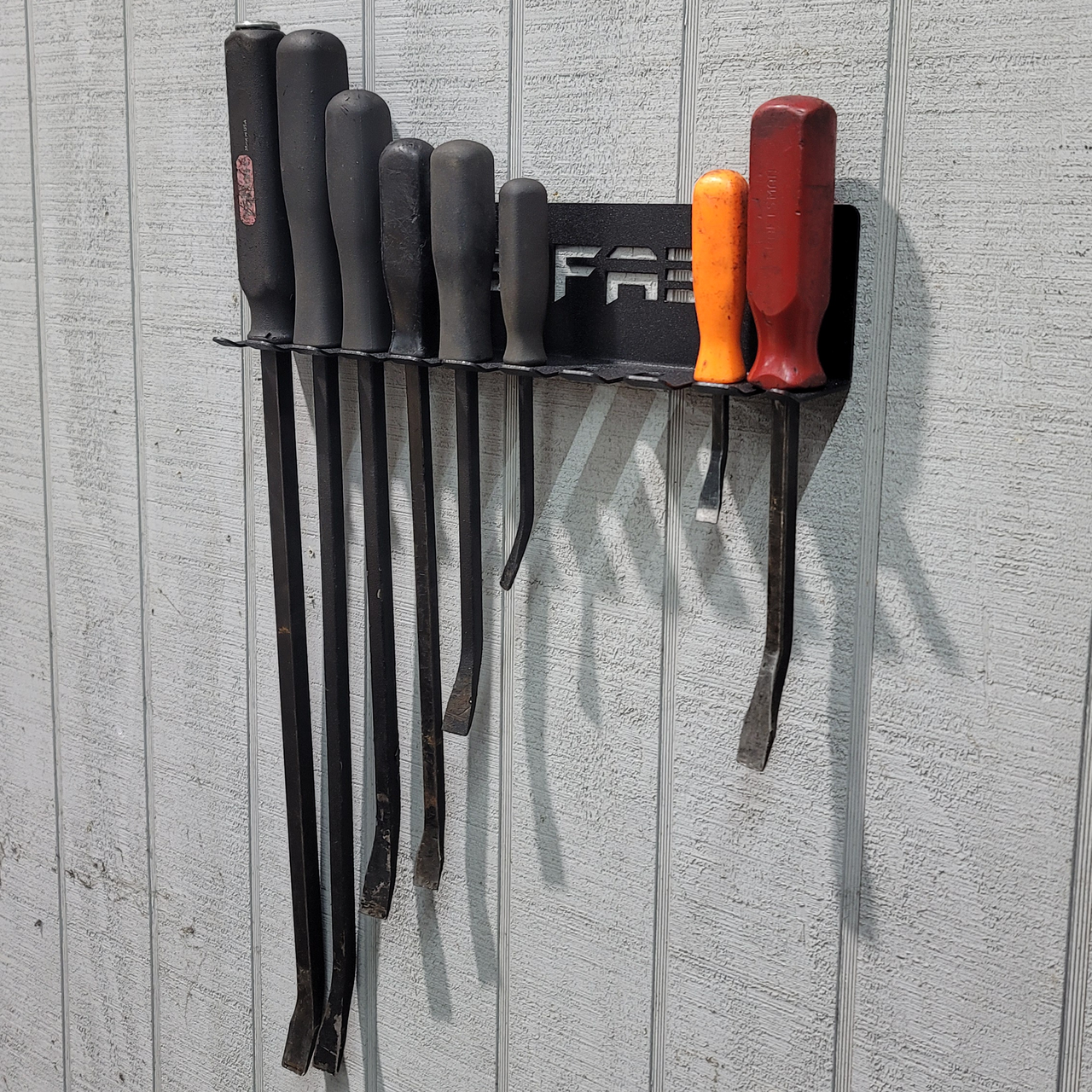Pry Bar Holder - Wall & Cart Mount Tool Organizer Rack